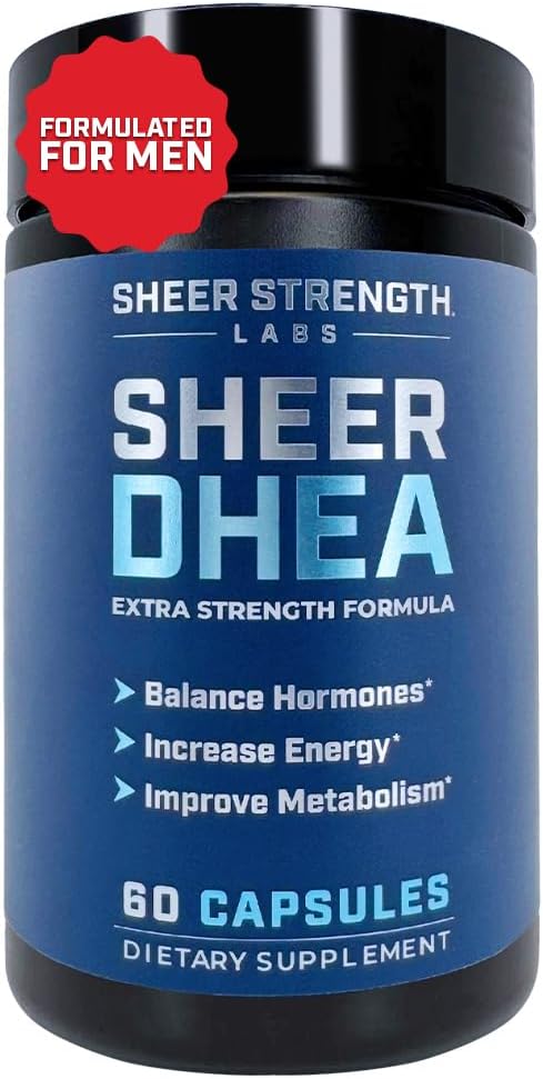 DHEA Supplement for Men DHEA 100mg - Pure DHEA Supplement for Men for Strength and Hormone Balance - DHEA for Women and Men - High Purity Enhanced Absorption 60 SV USA