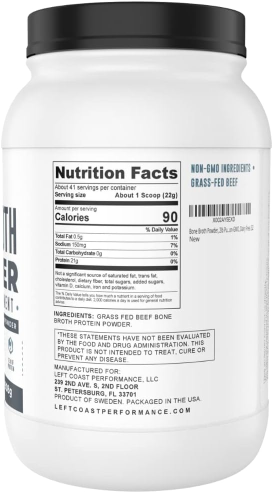 Left Coast Performance 2lb Pure Bone Broth and 1lb Multi Collagen Powder