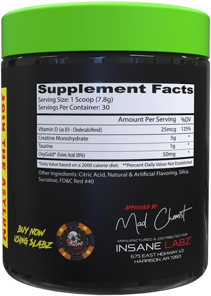 Insane Labz Creatine Craig - Flavored, Pre Workout, Post Workout, Build Muscle (30 Servings (Pack of 1), Watermelon)