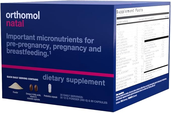 Orthomol Natal, Prenatal Nutritional Support for Fertility, Pregnancy and Lactation, Comprehensive Vitamins, Minerals & Essential Nutrients 30 Count (Pack of 1)