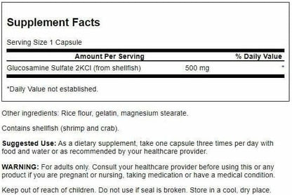 Swanson Glucosamine Sulfate 2Kcl 500 mg 400 Caps (2 Pack)
