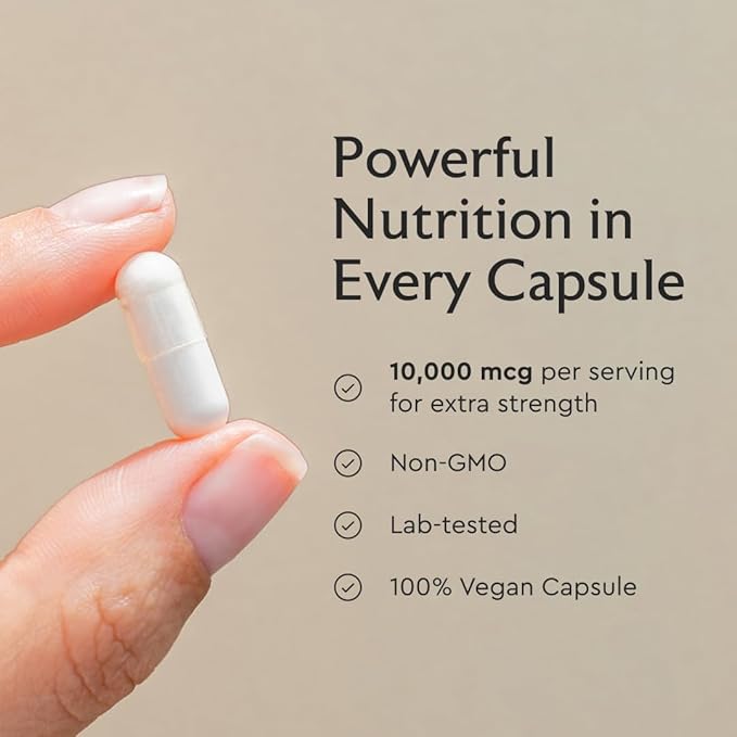 Alaya Naturals - Biotin 10,000mcg, 90 Capsules - Supports Healthy Hair, Skin & Nails