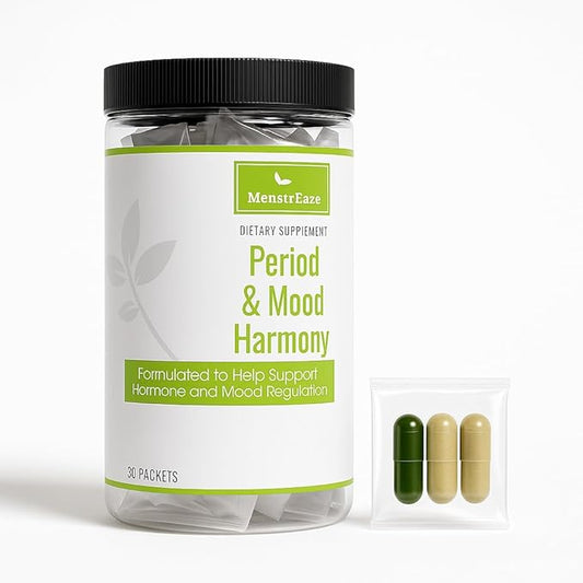 Hormone Balance for Women – PMS Support Supplement for Mood, Menstrual Cramp, Bloating, Hormone-Free Perimenopause & Menopause Support, Chasteberry, Black Cohosh, St. John’s Wort, 30 Daily Packets