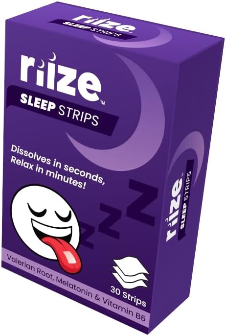 Sleep Strips, Fast Acting Dissolvable Oral Supplement with 5mg Melatonin, Valerian Root, L-Theanine, Vitamin B6, Natural Flavors, Vegan (30 Count)