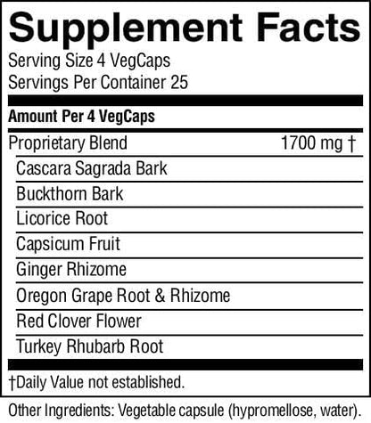 Nature's Sunshine Lower Bowel Stimulator - Helps Relieve Constipation - Cleanse & Detox Your Colon with Natural Herbal Ingredients - 25 Servings - 100 Vegcaps