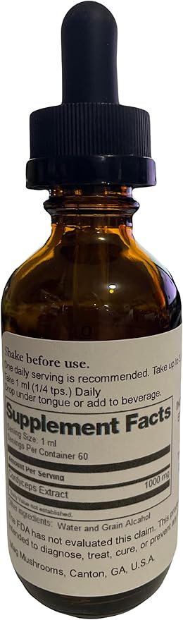 MagMushroom Cordyceps Mushroom Extract Liquid Tincture, Daily Supplement, Double Extracted for Maximum Potency, 2 Fl. oz., 60 Daily doses