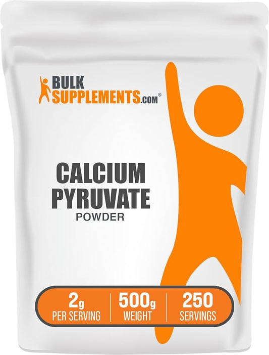 BulkSupplements.com Calcium Pyruvate Powder - Calcium Powder Supplement - Vegan & Gluten Free, 2g per Serving, 500g (1.1 lbs) (Pack of 1)