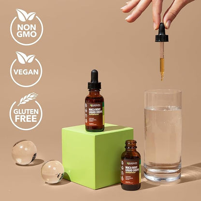 Organic Maca Root Liquid Drops - Supports Hormone Balance, Mood, and Energy in Women and Men - Lepidium Meyenii to Support Performance and Vitality - Non-GMO, Vegan, Unflavored - 60 Servings