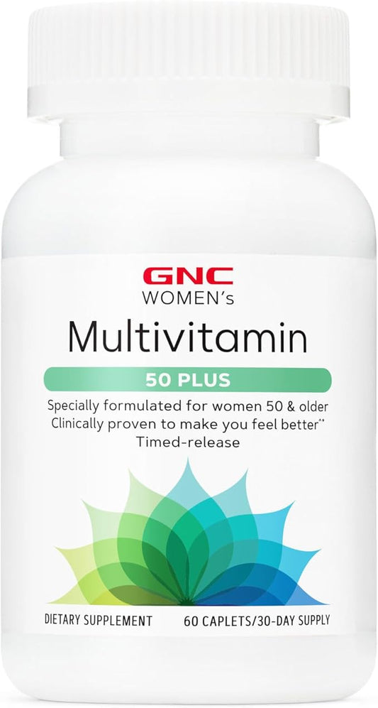 GNC Women's Multivitamin 50 Plus |Supports Bone, Eye, Memory, Brain and Skin Health with Vitamin D, Calcium and B12 | Helps Increase Energy Production | 60 Caplets