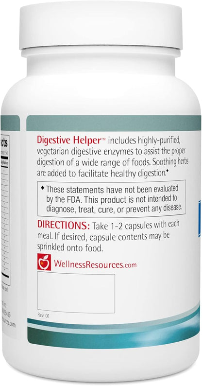 Digestive Helper with BioCore DPP IV, Multi Digestive Enzyme Supplement for Gluten Digestion and Breakdown of Fats, Casein, Proteins (100 Capsules, Vegetarian)