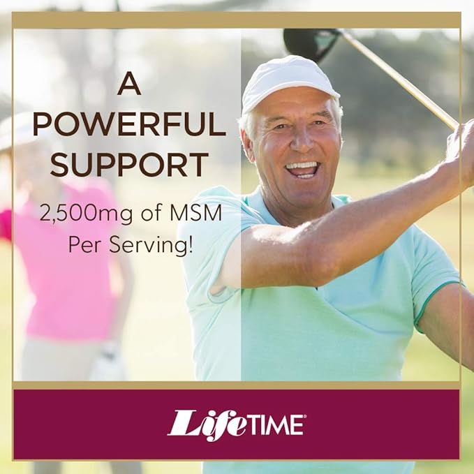 Lifetime 100% Pure MSM (Methylsulfonylmethane) Powder | Supports Healthy Joints & Skin | 2500 mg Per Serving | 16 oz, 180 Servings