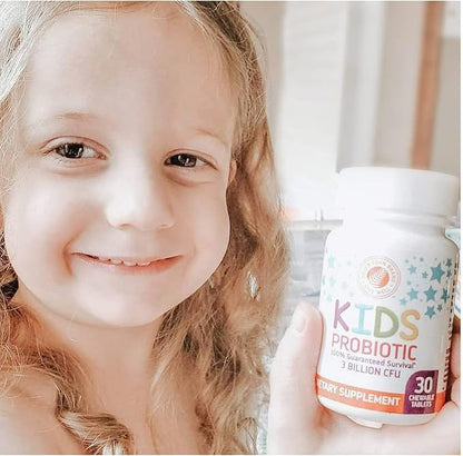 Silver Fern Brand Kids Ultimate Probiotic - 2 Bottles - 30 Chewable Tablets Each - Sugar & Gluten Free - Children's Dietary Supplement - DNA & Survivability Verified - Digestive & Immune Support