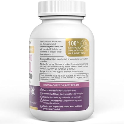 Swiss Activa+ Myo Inositol Supplement & D-Chiro Inositol Supplement - Premium Hormone Balance for Women & PCOS Supplements - Regulate Menstrual Cycle - Ovarian Support - 30 Days Supply