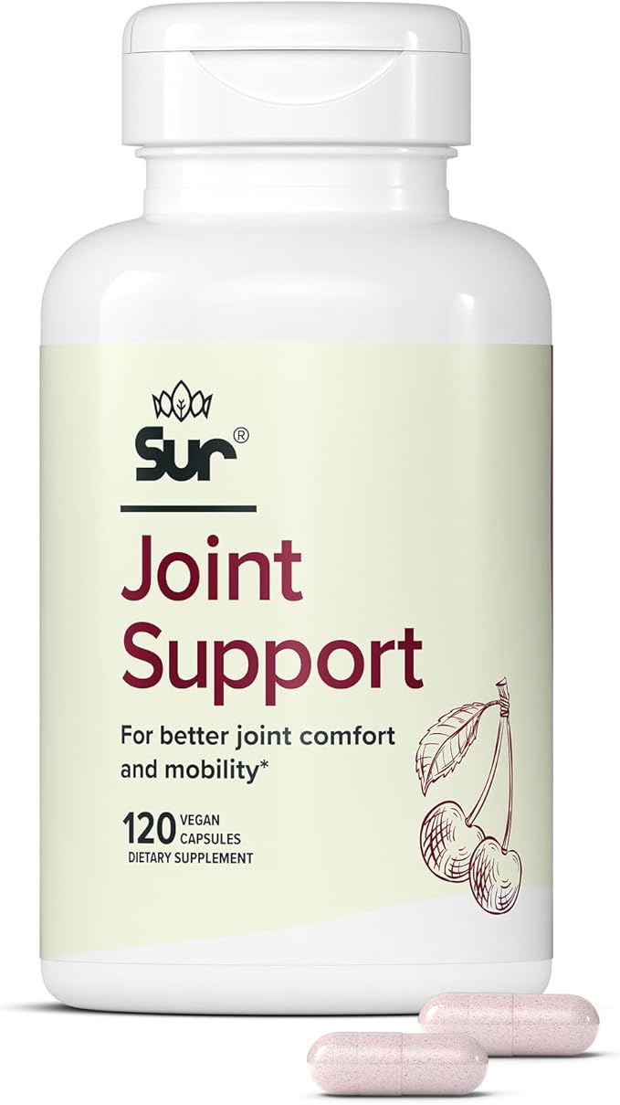 Sur Joint Support FruiteX-B Tart Cherry Capsules - Vegan Fast-Acting Relief for Better Joint Comfort and Mobility - Whole Tart Cherry and Calcium Fructoborate, Muscle Recovery (120 Capsules)