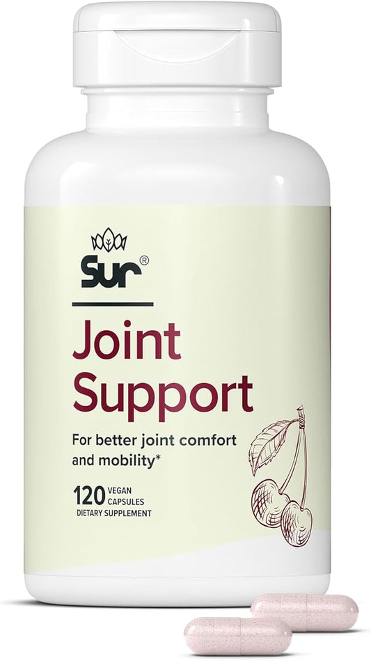 Sur Joint Support FruiteX-B Tart Cherry Capsules - Vegan Fast-Acting Relief for Better Joint Comfort and Mobility - Whole Tart Cherry and Calcium Fructoborate, Muscle Recovery (120 Capsules)