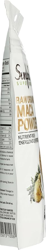 Sunfood Organic Maca Powder - Maca Root Powder, Maca Powder Organic, Maca Supplement for Men & Women with Adaptogens, Peruvian, Raw, Vegan, Premium Maca Powder - 4 Oz Bag