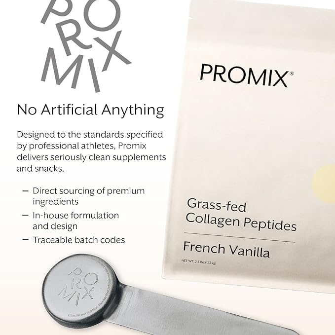 ProMix Nutrition Collagen Peptides, Vanilla - Hydrolyzed Collagen Protein Promotes Healthy Skin, Bones, Joints & Recovery Support - Add to Shakes, Smoothies, Beverages - 2.5 Pound (Pack of 1)