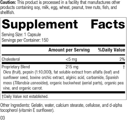 Standard Process Inc. Okra Pepsin E3 - Whole Food Digestion and Digestive Health, Cholesterol, Bowel Cleanse with Pepsin, Alfalfa, Spanish Moss, Buckwheat and Okra - Gluten Free - 150 Capsules