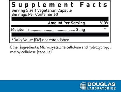 Douglas Laboratories Melatonin 3 mg | Supports Sleep/Wake Cycles | 60 Capsules