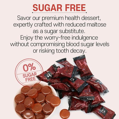 Korean Panax Black Ginseng Candy Real Sugar Free (200g X 2 Bags (400g)) - NO Corn Syrup. Smooth, Breath Refresher, Healthy Candy, Best Taste and Sugar Free, Energy Candy
