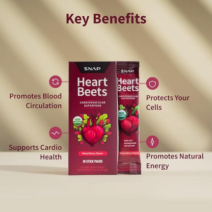 Snap Supplements Heart Beets Parent New 4 (Single Serve Packs)
