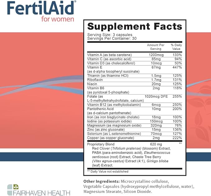 Fairhaven Health FertilAid for Men and Women Combo Fertility Supplements for Men and Women | Count and Motility Support Pre-Conception for Him | Prenatal Vitamin for Her with Vitex and Folate