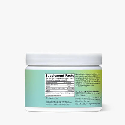 Sparkle Skin Boost No Flavor Verisol Collagen Peptides Protein Powder Vitamin C Supplement Drink, 2.8oz