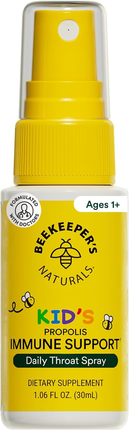 Kids Propolis Throat Spray - Natural Immune Support & Sore Throat Relief - by BEEKEEPER'S NATURALS - Has Antioxidants & Gluten-Free (1.06 oz) Pack of 1 (Kids)
