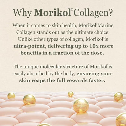NutraVive Essential Skin Health Nutrients – Hydrolyzed Morikol® Marine Collagen Peptides, Amino Acids & Vitamins - Promote Firm, Reduce Wrinkles & Enhance Skin Elasticity - 120 Capsules