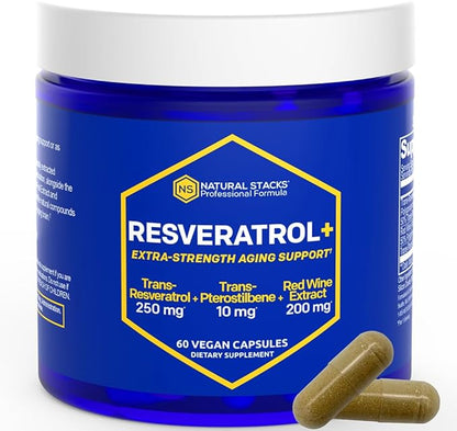 NATURAL STACKS NeuroLife & Resveratrol Supplement Bundle - Supports Longevity & Brain Aging* - 120 Capsules