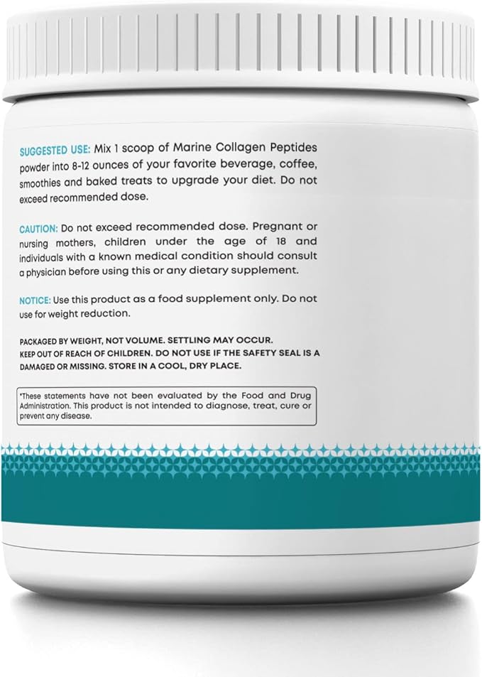Ancient Bliss Wild-Caught Marine Fish Collagen Peptides Powder, Flavorless Collagen Protein Supplement with Type 1, Non-GMO, Gluten-Free, Amino Acid Supplement for Skin, Hair and Nails, 15.87 Oz