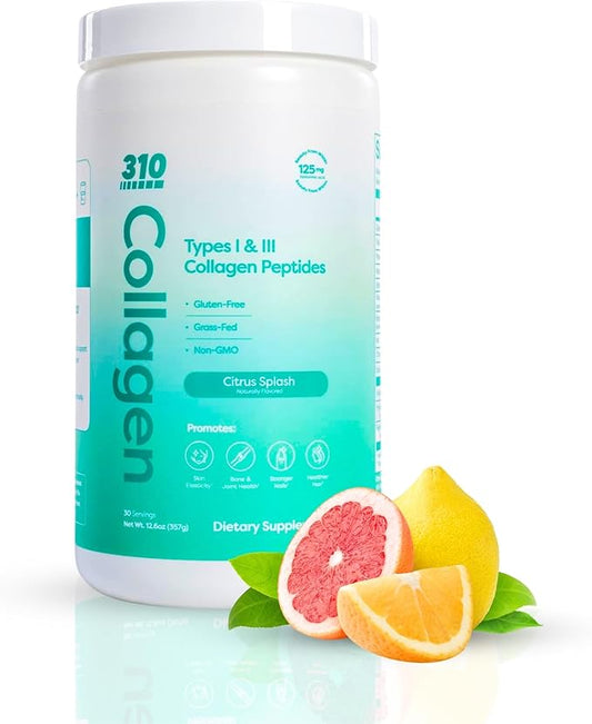 310 Nutrition - Collagen Peptides Powder - Collagen Supplement - Multi Collagen Protein with Vitamins C, D, and E – Citrus Splash 30 Servings