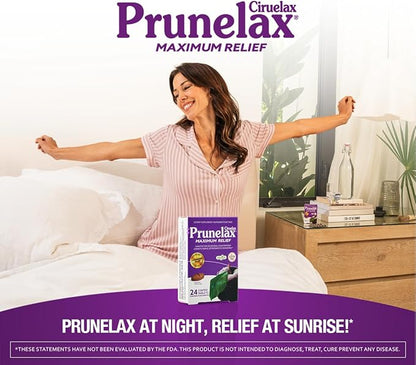 Prunelax Ciruelax Maximum Relief Laxative Tablets with Natural Senna for Occasional Constipation, Senna Extract, Vegan & Gluten-Free, Gentle Overnight Relief - 60ct (Pack of 5)