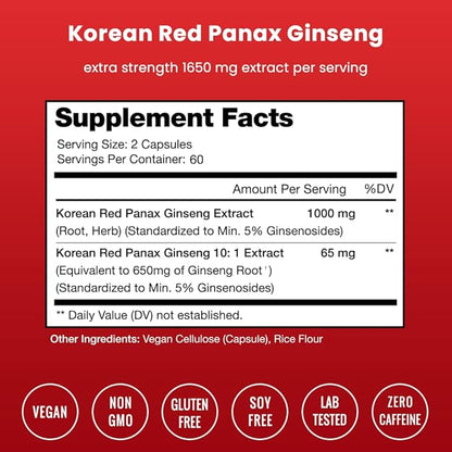 NutraChamps Maca Root Capsules and Korean Ginseng Capsules 2 Pack Bundle