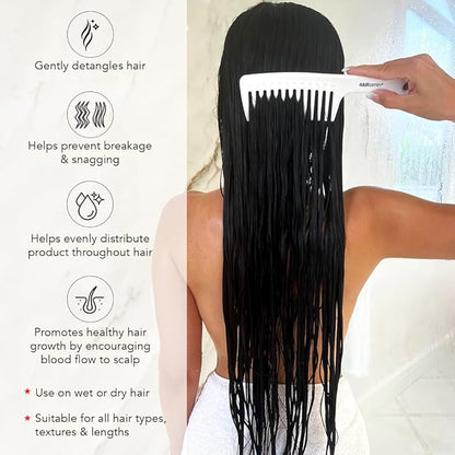 Hairtamin Advanced Vegan Biotin Supplement Pack | Hair, Skin & Nail Vitamins with Gentle Detangling Comb to Promote Growth & Thickness