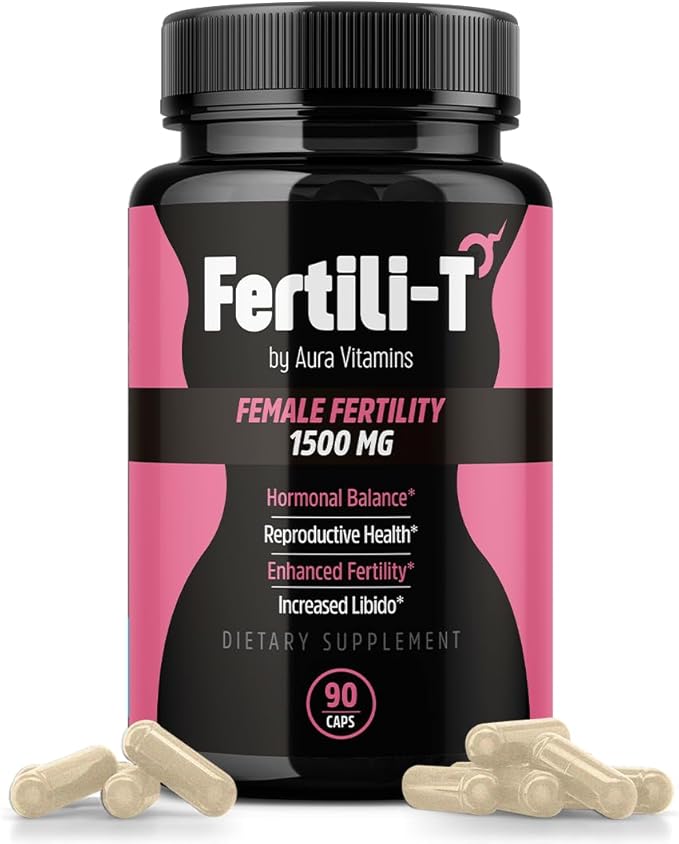 Fertili-t Female (90 Caps) Natural Fertility Support, Hormonal Balance & Prenatal Vitamins for Women, Conception Support, Natural Fertility Supplement with Aguaje & Red Maca (30-Day Supply) (1)