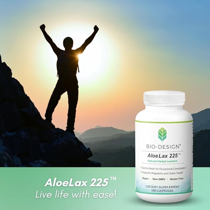 Aloe Lax 225 Relief for Occasional Constipation, with 225mg Natural Aloe ferox, 180 Capsules