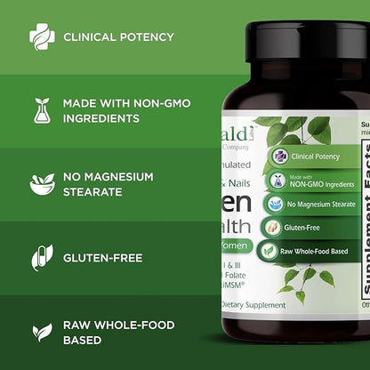 EMERALD LABS Collagen Health - Hydrolyzed Collagen for Healthy Hair, Skin & Nails with Saw Palmetto & Beta-Sitosterol - Also Supports Immune & Adrenal Health - 90 Vegetable Capsules (30-Day Supply)
