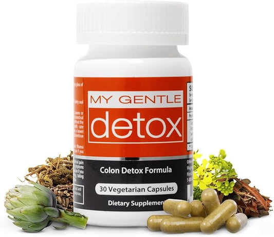 My Gentle Detox - Gentle Constipation Relief for Women & Men - Take at Night, Poop Next Day - 100% Natural Colon Detox Supplement for Less Bloating, Gas, Discomfort (30 Ct)