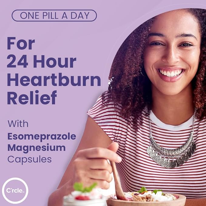 C'rcle Esomeprazole Magnesium 20mg (84 Ct, Six 14 Day Courses) - Antacid Pills Delayed-Release Capsules, Acid Reducer Pills for Frequent Heartburn Relief - Antacids for Acid Reflux Medicine