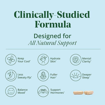 Semaine Peri/Menopause Essentials, 30 Ct. - Fuller Hair, No More Hot Flashes, Hormone Balance, Better Sleep & More - Clinically-Studied, Non-Hormonal Formula