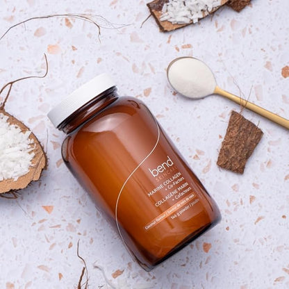 Bend Beauty Marine Collagen + Co-Factors | Coconut Flavored Collagen Powder | Hydrolyzed Collagen Supplement | Fish Collagen Peptides + Silicon + Vitamin C | Supports Healthy Skin, Hair and Nails