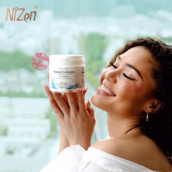 Nizen Marine Collagen Pure Powder, Hydrolyzed Peptides Easy-to-Digest Amino Acids Supplement. Unflavored. Non-Clumping. Made in Japan. 5.29oz