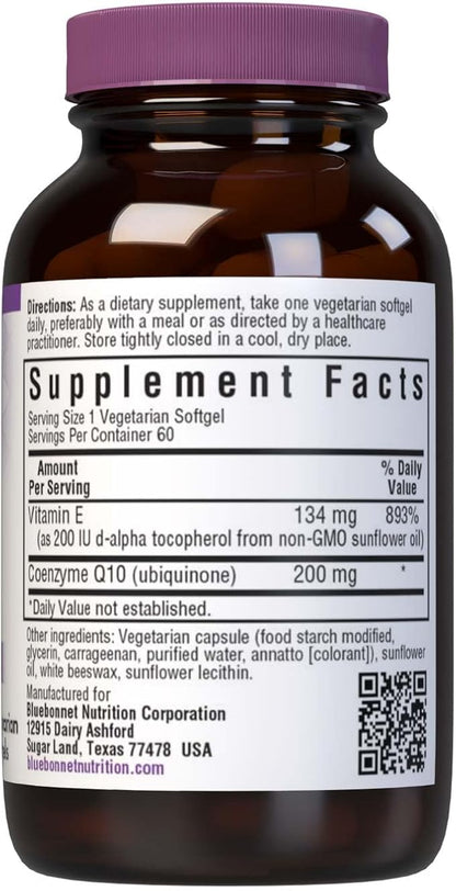 BlueBonnet CoQ-10 Vegetarian Softgels, 200 mg, 60 Count