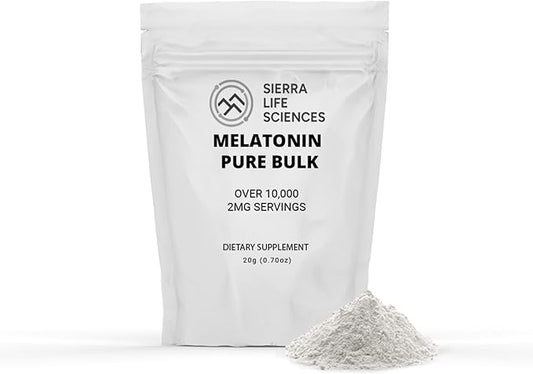 Melatonin | Natural Sleep Aid Bulk Powder | Custom Dose 2mg - 5mg Replace Capsules (20g - 10,000 Doses)