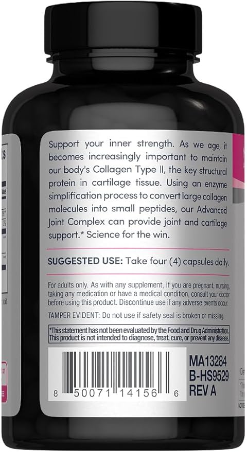 NeoCell Advanced Joint Collagen Complex Supplement | 120 Capsules | Type II and Hyaluronic Acid | for Men and Women