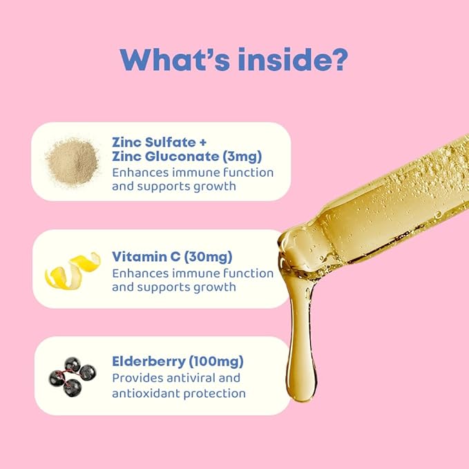 JoySpring Kids Zinc and Vitamin C and Liquid Multivitamin Drops for Kids