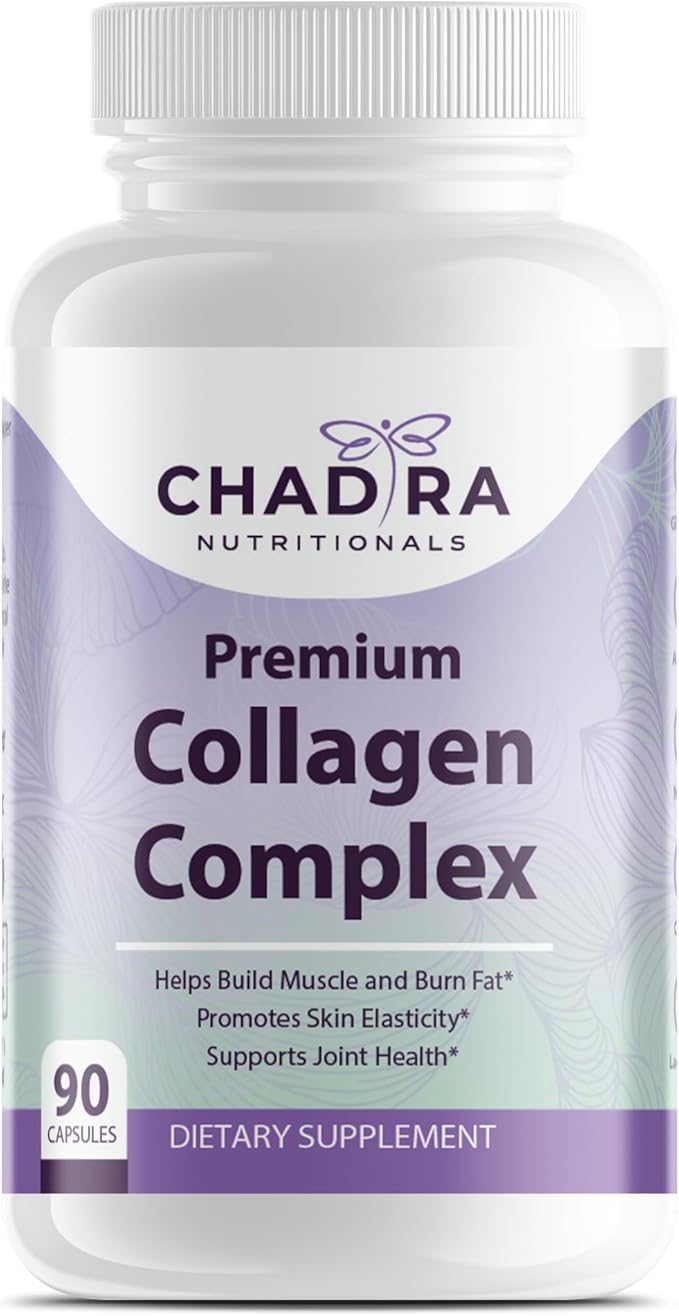 Premium Collagen Complex Type I & III Hydrolyzed Collagen Peptides for Women - Skin, Hair, Joint, & Muscle Support Collagen Supplements - Grass Fed, Non GMO - 90 Capsules