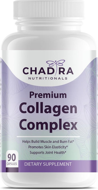 Premium Collagen Complex Type I & III Hydrolyzed Collagen Peptides for Women - Skin, Hair, Joint, & Muscle Support Collagen Supplements - Grass Fed, Non GMO - 90 Capsules