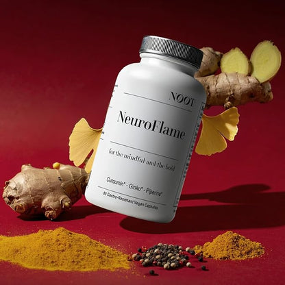 Neuro Flame - Ginkgo Biloba Supplement with Curcumin - Brain Supplements for Memory and Focus - 60 Capsules / 1 Month Supply